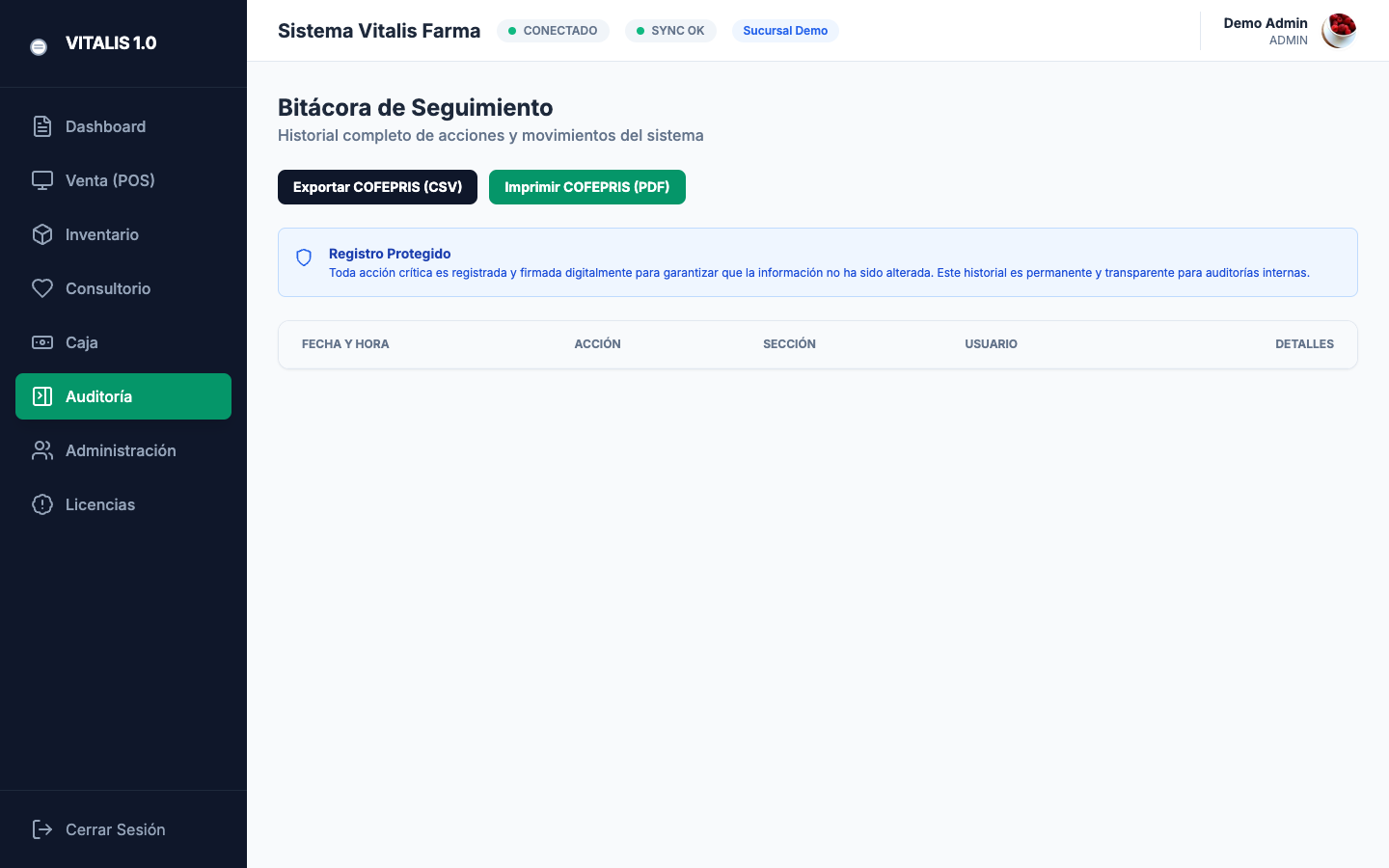 Captura de Auditoría